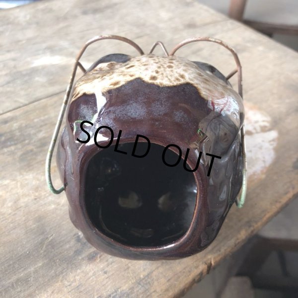 画像10: 50s MADE IN JAPAN Skull w/Glasses Ceramic Ashtray (M621) (10)