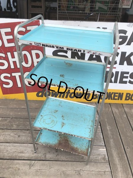 画像14: 【店舗引き取り限定】 Vintage Advertising JOHNSON & SON Raid Store Display Shelf Metal Rack (M641) (14)
