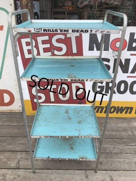 画像18: 【店舗引き取り限定】 Vintage Advertising JOHNSON & SON Raid Store Display Shelf Metal Rack (M641) (18)