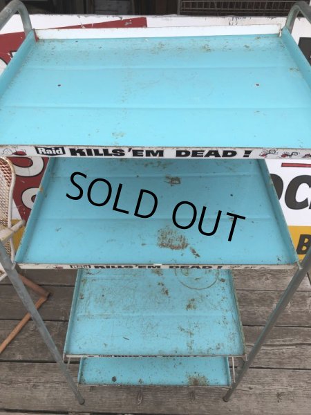 画像6: 【店舗引き取り限定】 Vintage Advertising JOHNSON & SON Raid Store Display Shelf Metal Rack (M641) (6)