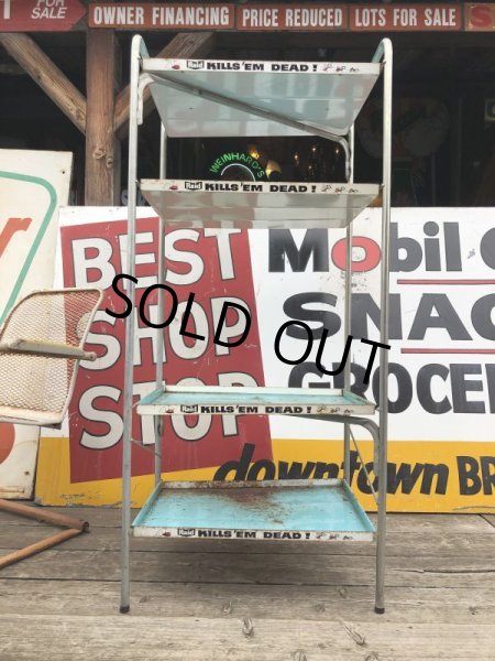 画像9: 【店舗引き取り限定】 Vintage Advertising JOHNSON & SON Raid Store Display Shelf Metal Rack (M641) (9)