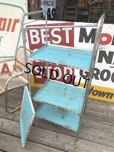 画像17: 【店舗引き取り限定】 Vintage Advertising JOHNSON & SON Raid Store Display Shelf Metal Rack (M641) (17)