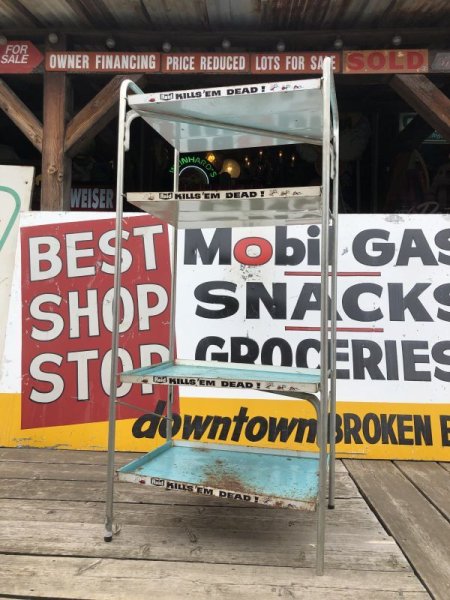 画像13: 【店舗引き取り限定】 Vintage Advertising JOHNSON & SON Raid Store Display Shelf Metal Rack (M641) (13)