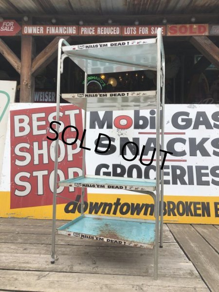 画像13: 【店舗引き取り限定】 Vintage Advertising JOHNSON & SON Raid Store Display Shelf Metal Rack (M641) (13)