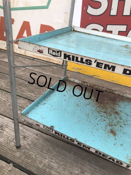 画像7: 【店舗引き取り限定】 Vintage Advertising JOHNSON & SON Raid Store Display Shelf Metal Rack (M641) (7)