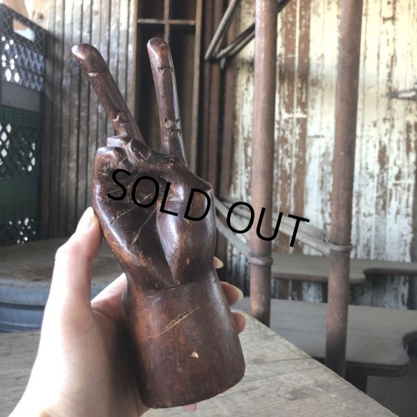 画像9: 70s Vintage Wooden Hand Peace Sign Ornament (M646) (9)