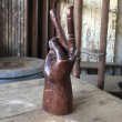 画像2: 70s Vintage Wooden Hand Peace Sign Ornament (M646) (2)