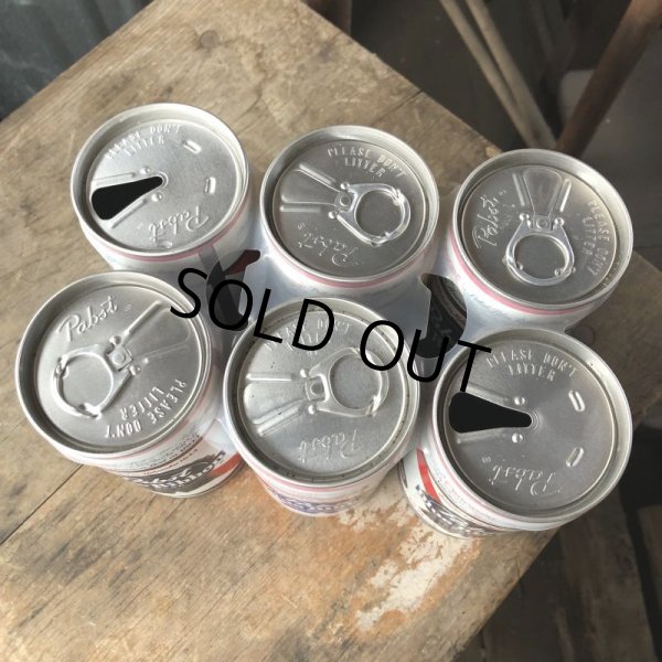 画像2: Vintage Pabst Blue Ribbon Beer Cans 6 PACK (M661)  (2)