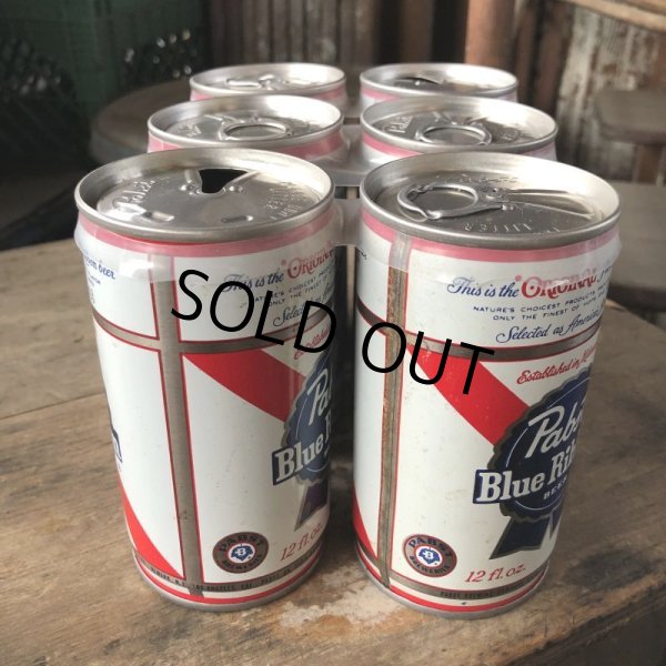 画像6: Vintage Pabst Blue Ribbon Beer Cans 6 PACK (M661)  (6)
