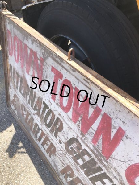 画像7: 【店舗引き取り限定】 Original U.S.A Downtown 66 Double Sided Hand Painted Store Sign Huge! (M686) (7)