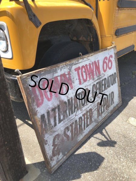 画像11: 【店舗引き取り限定】 Original U.S.A Downtown 66 Double Sided Hand Painted Store Sign Huge! (M686) (11)