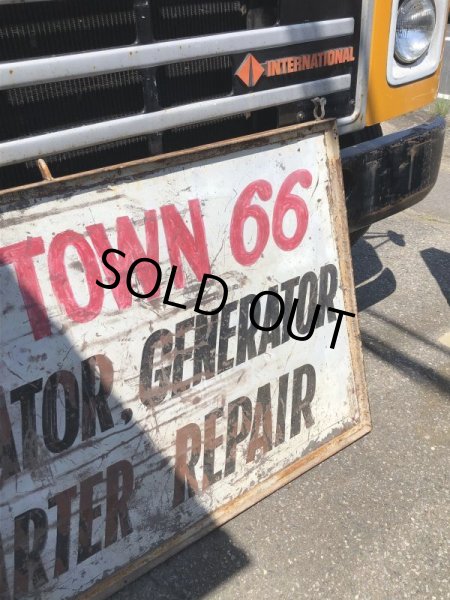 画像3: 【店舗引き取り限定】 Original U.S.A Downtown 66 Double Sided Hand Painted Store Sign Huge! (M686) (3)