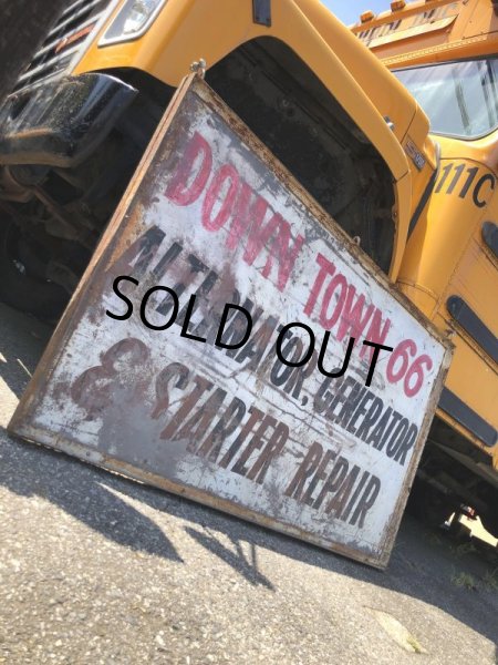 画像10: 【店舗引き取り限定】 Original U.S.A Downtown 66 Double Sided Hand Painted Store Sign Huge! (M686) (10)