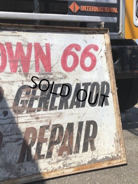 画像4: 【店舗引き取り限定】 Original U.S.A Downtown 66 Double Sided Hand Painted Store Sign Huge! (M686) (4)