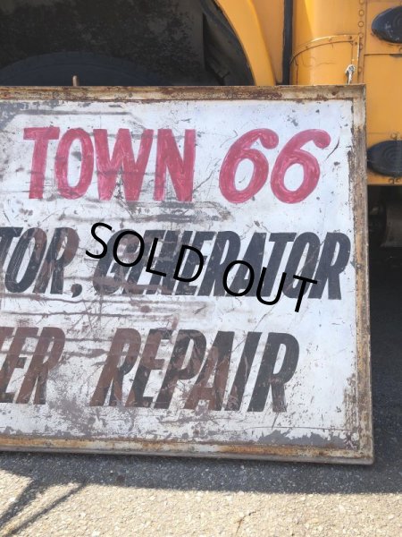 画像13: 【店舗引き取り限定】 Original U.S.A Downtown 66 Double Sided Hand Painted Store Sign Huge! (M686) (13)