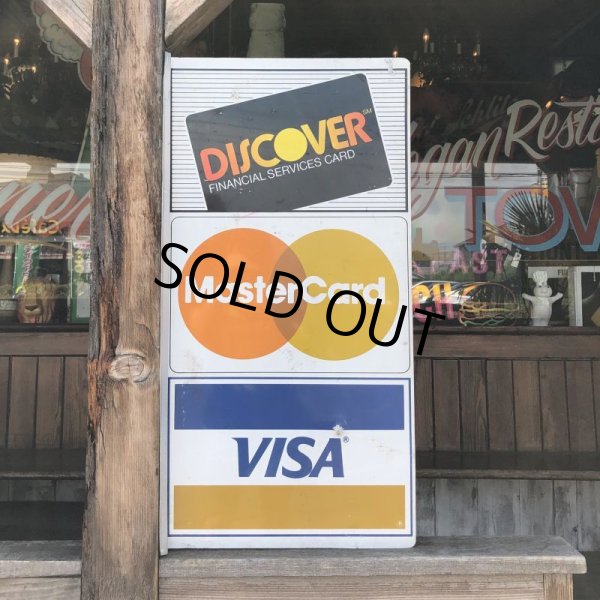 画像8: Vintage DISCOVER Master Card VISA Double Sided Metal Sign (M691) (8)