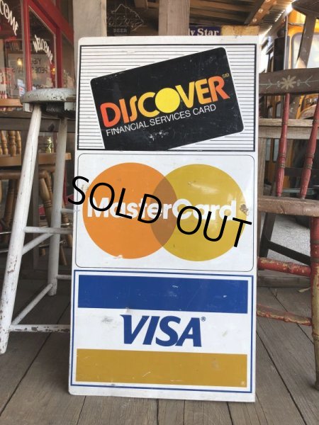 画像9: Vintage DISCOVER Master Card VISA Double Sided Metal Sign (M691) (9)