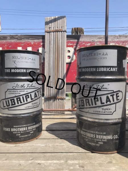 画像13: Vintage Fiske Brothers Refining Co. LUBRIPLATE 16 Gal Drum Barrel Oil Can A (M698) (13)