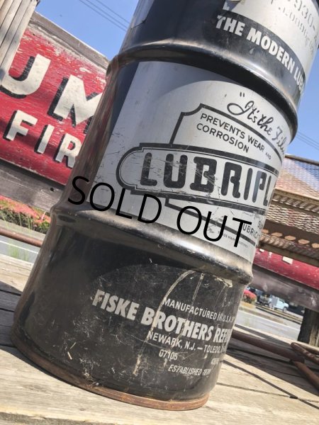 画像8: Vintage Fiske Brothers Refining Co. LUBRIPLATE 16 Gal Drum Barrel Oil Can A (M698) (8)