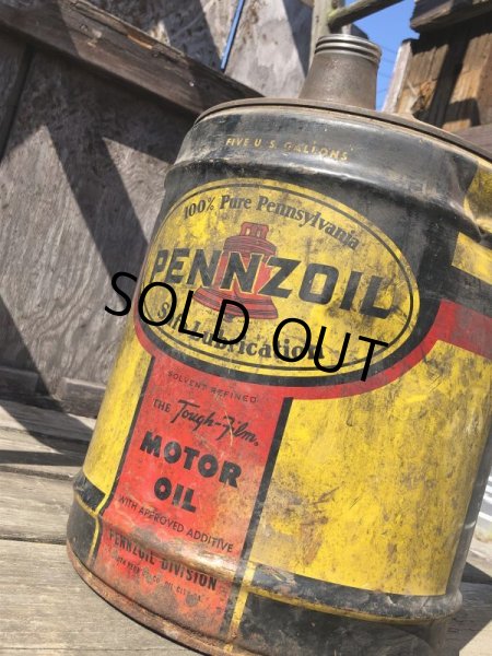 画像9: Vintage Motor Gas Oil 5 Gallon Can PENZOIL (M700)  (9)