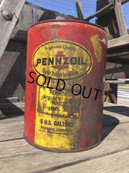 画像2: Vintage Motor Gas Oil 5 Gallon Can PENZOIL (M704)  (2)