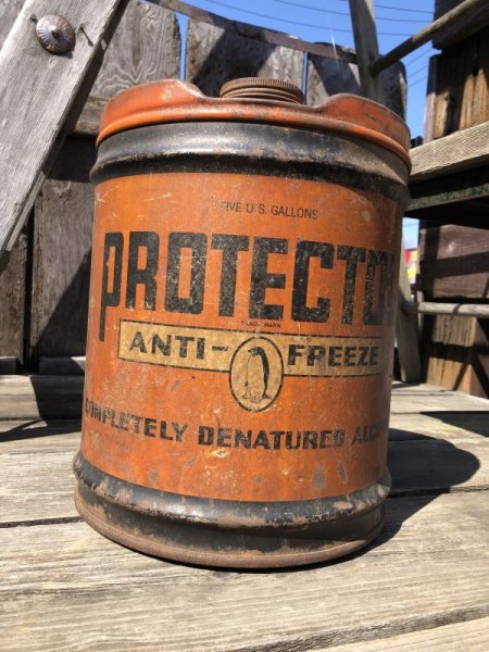 画像2: Vintage Motor Gas Oil 5 Gallon Can PROTECTOL Anti Freeze (M703)  (2)