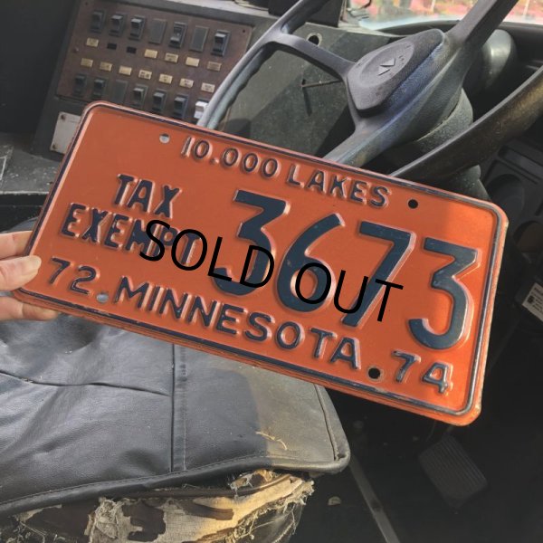 画像1: 70s Vintage American License Number Plate / MINNESOTA 3673 (M711) (1)