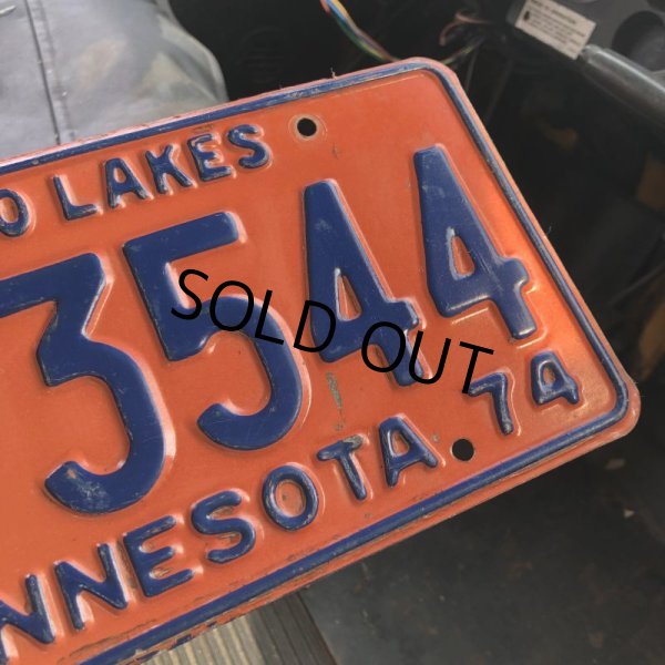 画像2: 70s Vintage American License Number Plate / MINNESOTA 3544 (M708) (2)