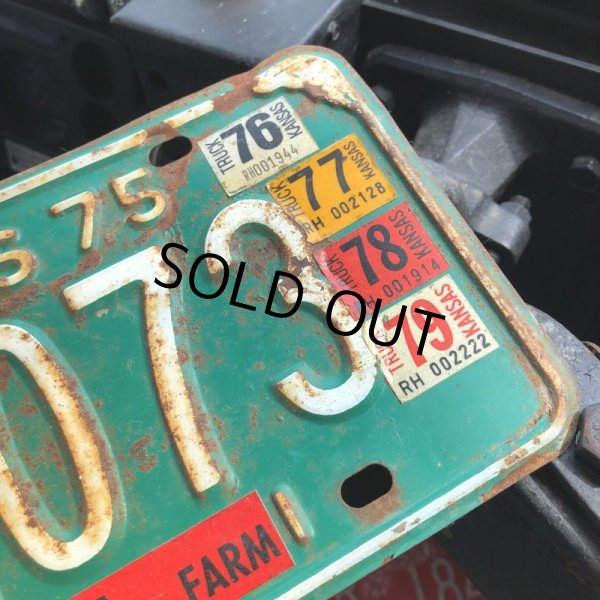 画像2: 70s Vintage American License Number Plate / KANSAS 2073 (M725) (2)