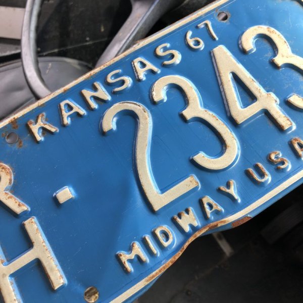 画像2: 60s Vintage American License Number Plate / KANSAS 2343 (M721) (2)