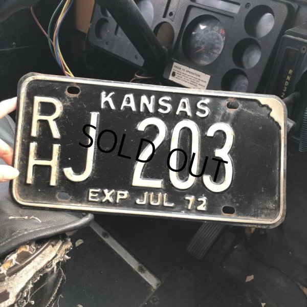 画像1: 70s Vintage American License Number Plate / KANSAS 203 (M729) (1)