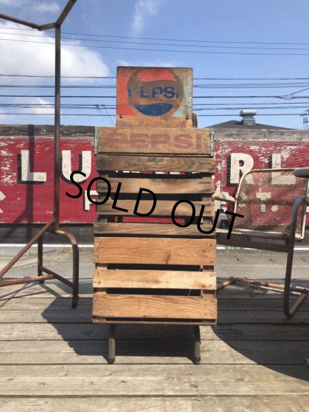 画像14: Vintage Advertising Pepsi Store Display Crate Dolly Cart (M847) (14)