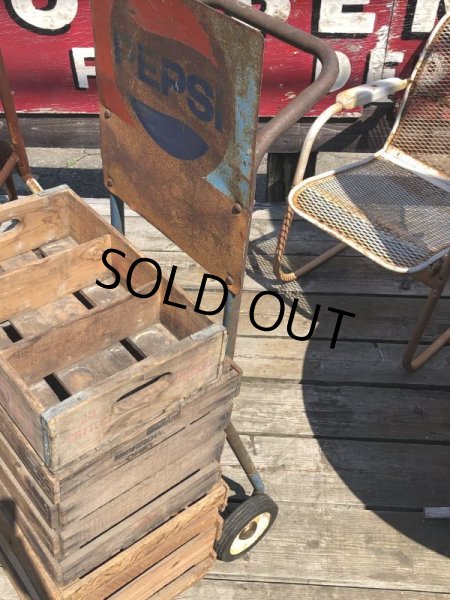 画像13: Vintage Advertising Pepsi Store Display Crate Dolly Cart (M847) (13)