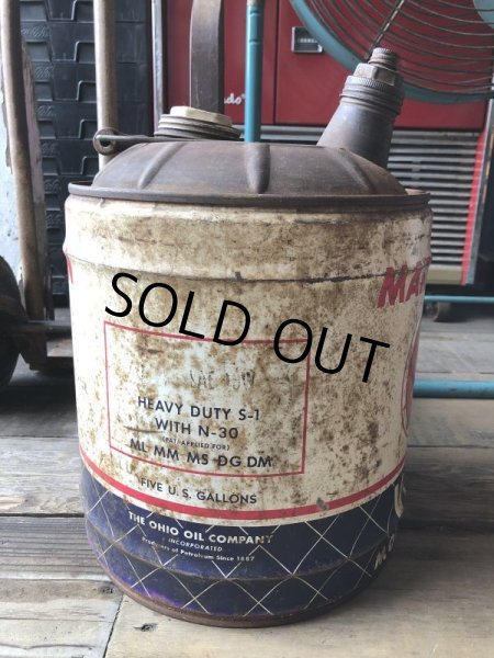 画像5: Vintage Motor Gas Oil 5 Gallon Can MARATHON (M849)  (5)