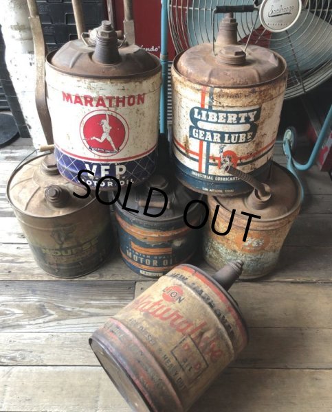 画像9: Vintage Motor Gas Oil 5 Gallon Can MARATHON (M849)  (9)