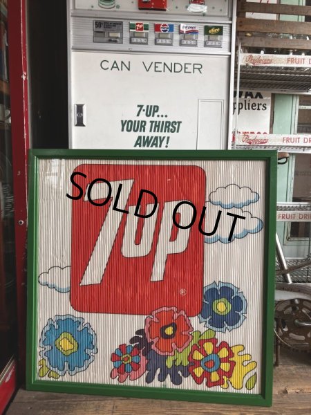 画像7: Vintage 7UP Soda Peter Max Floral Cardboard Store Sign RARE!!! (M806) (7)