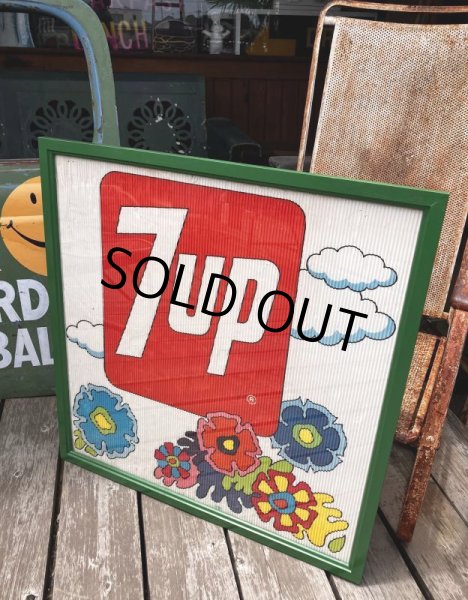 画像3: Vintage 7UP Soda Peter Max Floral Cardboard Store Sign RARE!!! (M806) (3)