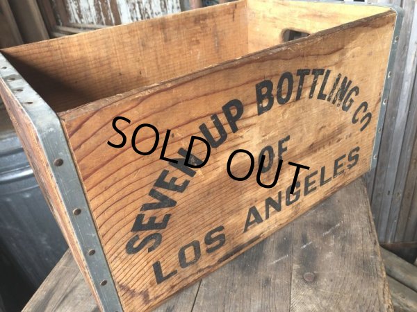 画像10: 70s Vintage Advertising 7up Wooden Crate Wood Box (M810) (10)