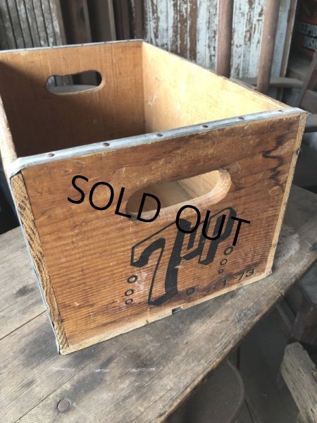 画像8: 70s Vintage Advertising 7up Wooden Crate Wood Box (M811) (8)