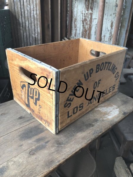 画像7: 70s Vintage Advertising 7up Wooden Crate Wood Box (M811) (7)