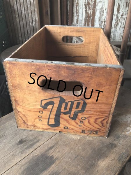 画像5: 70s Vintage Advertising 7up Wooden Crate Wood Box (M810) (5)