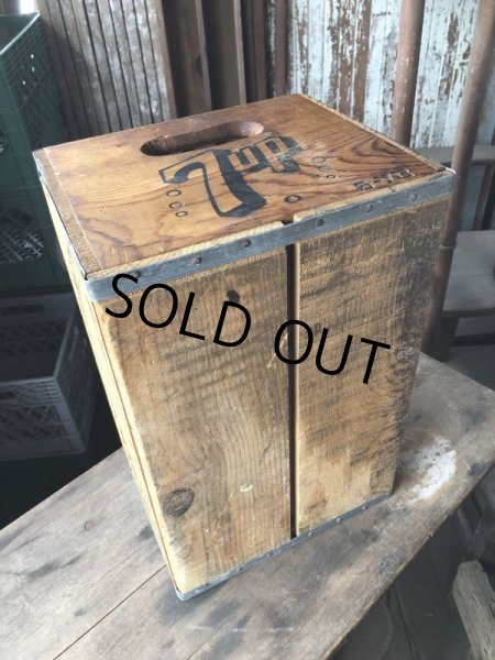 画像14: 70s Vintage Advertising 7up Wooden Crate Wood Box (M810) (14)