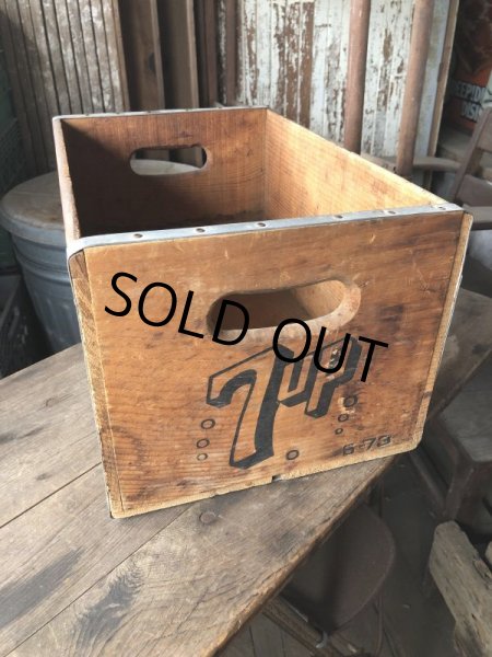 画像7: 70s Vintage Advertising 7up Wooden Crate Wood Box (M810) (7)