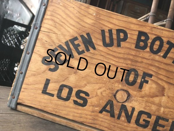 画像10: 70s Vintage Advertising 7up Wooden Crate Wood Box (M811) (10)