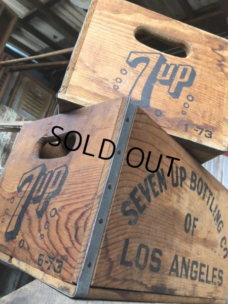 画像15: 70s Vintage Advertising 7up Wooden Crate Wood Box (M811) (15)