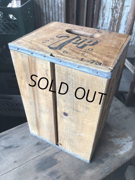 画像13: 70s Vintage Advertising 7up Wooden Crate Wood Box (M811) (13)
