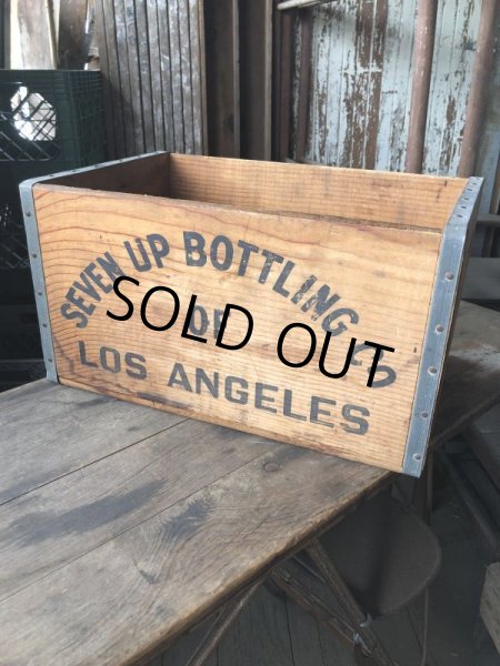 画像9: 70s Vintage Advertising 7up Wooden Crate Wood Box (M810) (9)