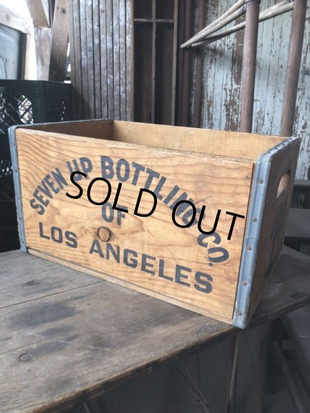 画像9: 70s Vintage Advertising 7up Wooden Crate Wood Box (M811) (9)