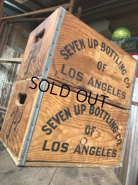 画像16: 70s Vintage Advertising 7up Wooden Crate Wood Box (M811) (16)