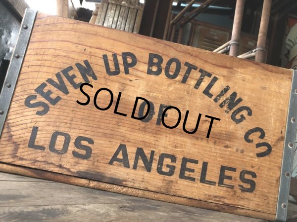 画像11: 70s Vintage Advertising 7up Wooden Crate Wood Box (M810) (11)